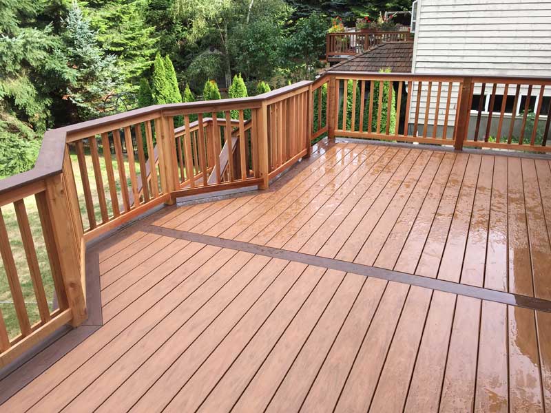 Wood Deck with Wood Railings